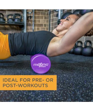 Maximo Fitness Fascia Roll - Medium Hard Massage Roller for Spine Back Legs & Arms (45x15 cm) - Ideal for Yoga Pilates & Post-Sport Recovery - Purple - Buy Online on GoSupps.com