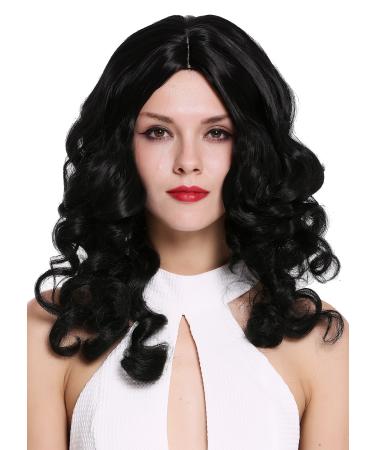 WIG ME UP - 6069-1B wig ladies wig long middle parting elegant spiral curls curls curly black