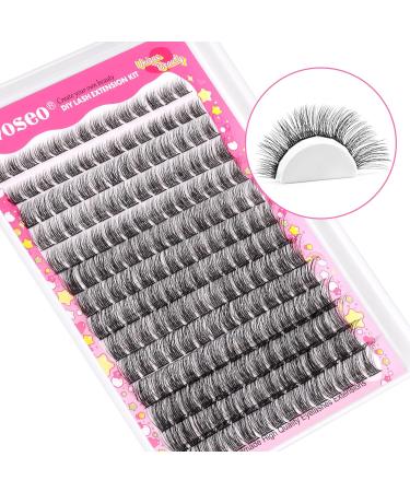wiwoseo Russian Cluster Lashes Kit Lash Individual Cluster Eyelash Extensions D Curl Cluster Lashes Glue Bond and Seal Natural Lash Extension Kit for Beginners DIY at Home(0.07d 8-16MM) M-cluster lashes kit 8-16MM - Buy Online on GoSupps.com
