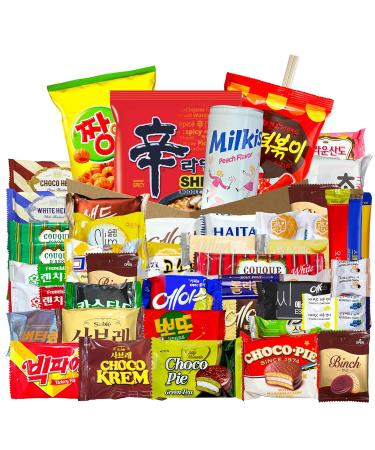 Seconde Nature Korean Snack Box Variety of Individually Wrapped Korean Snacks with Chips Cookies Ramen and Candy K-Food Lovers - Journey of Korea - 47 Count