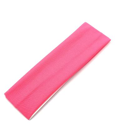7cm Plain Stretchy Fabric Headband Kylie Band Headband Hairband Hair Bandeau (Neon Pink)