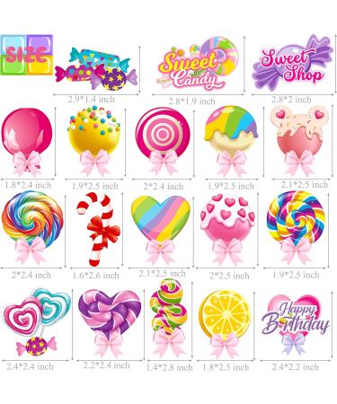 Candyland Cupcake Toppers 36pcs Candyland Lollipop Party Decoration Sweet Candy Lollipop Cake Cupcake Picks for Candyland Theme Birthday Party Baby Shower Supplies - Buy Online on GoSupps.com