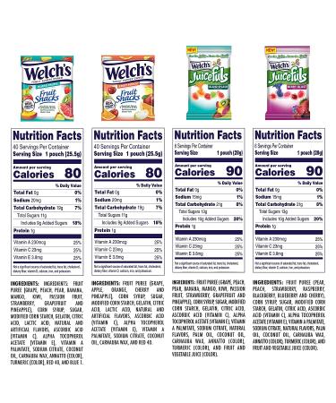 Welch's Fruit Snacks Combo Variety Pack - Juicefuls Berry Blast & Island Splash, Gushers, Island Fruits & Fruit Punch - Pack of 52 Individual Single Serve Bags - 0.9 and 1 oz Sizes - Buy Online on GoSupps.com