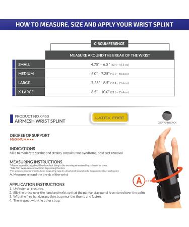 Buy Champion Wrist Splint - Universal Fit Maximum Support Airmesh Fabric Black X-Large (Left Hand) | International Shipping Available - Buy Online on GoSupps.com