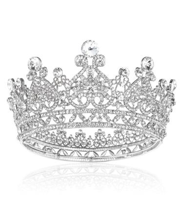 Silver Crown for Women Crystal Queen Crowns and Tiaras for Girls Pageant Birthday Wedding Prom Party Valentines Costume