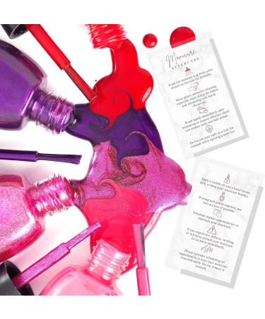Manicure Aftercare Instruction Cards | 50pk | Business Card Size Nail Salon Handout for Nail Care after Manicure or Pedicure matches loyalty Marble and Mauve Design How to protect your manicure cards - Buy Online on GoSupps.com