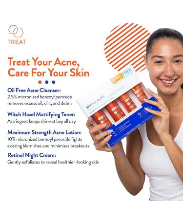 AcneFree Severe Acne 24 Hour Clearing System - 4 Step Kit for Stubborn Acne - Buy Online on GoSupps.com
