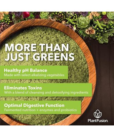 PlantFusion Alkalizing Super Greens Powder - Organic Non-GMO Vegan Blend with Probiotics - 8.46 oz - Buy Online on GoSupps.com