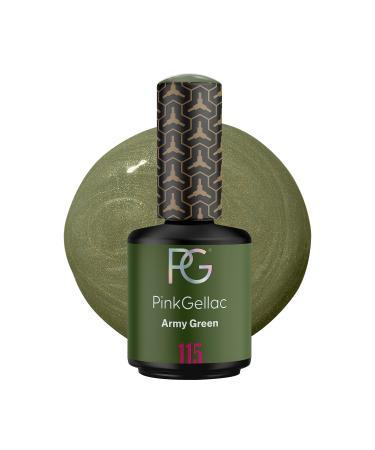 Pink Gellac UV gel nail polish - 115 Army Green 15 ml - UV nail polish green - Gel nail polish - gelagellack for UV lamp - simple application gel paint - UV nail polish made in holland