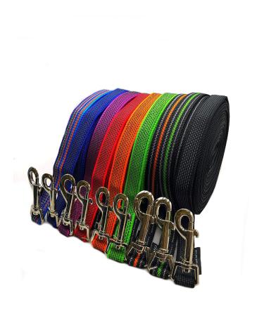 Terred linen dog linen 1m - 40m/20mm wide/For medium and large dogs with/without hand loop tracking leash/practice leash (8m with hand loop blue rubberized) 8m with hand loop blue rubberized