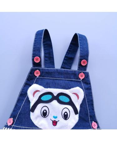 KIDSCOOL SPACE Baby Girl Jean Overalls with 3D Bunny, Size 2-3 Years, Blue-2129 - Buy Online on GoSupps.com