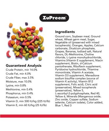 ZuPreem FruitBlend Pellets Bird Food for Parrots & Conures - Made in USA - 3.5lb Pack - Ideal for Caiques, African Greys, Amazons, Eclectus - Buy Online on GoSupps.com