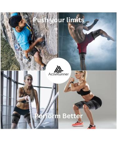 ActivRunner Thigh Compression Support Sleeve (2 Pack) - Adjustable Non-Slip Strap for Hamstring & Quadricep - Men & Women (Medium) - Buy Online on GoSupps.com