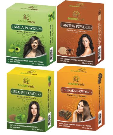 AncientVeda 100% Natural Hair Powders (Combo Pack 1)