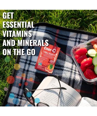 Ener-C Tangerine & Grapefruit Multivitamin Drink Mix, 1000mg Vitamin C, Non-GMO, Vegan, Real Fruit Juice Powders, Natural Immunity Support, Electrolytes, Gluten Free, 2-Packs of 30 (60 Count) - Buy Online on GoSupps.com