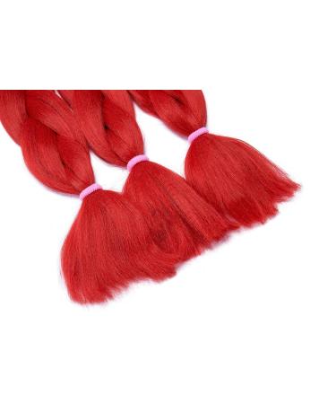 24 Red Hair Extension Crochet Braids - 3 Packs/300g Synthetic Braiding Hair for Stylish Looks | International Shipping Available - Buy Online on GoSupps.com