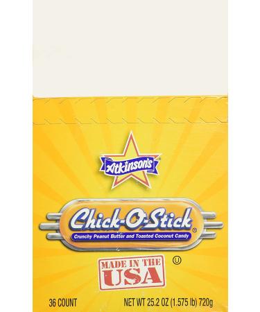 Atkinson's Chick O Stick 36ct Box - Delicious Crunchy Peanut Butter & Toasted Coconut Candy - 36 Count Pack - Buy Online on GoSupps.com