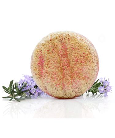 Amire Loofah Soap Lavender Large Exfoliating Handmade Luffa Soap Bar with Organic Essential Oils & Dead Sea Salts - 250g/8.8 oz