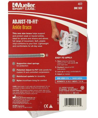 Mueller Sports Medicine AdjusttoFit Ankle Brace - White | Adjustable Support for Active Users - Buy Online on GoSupps.com