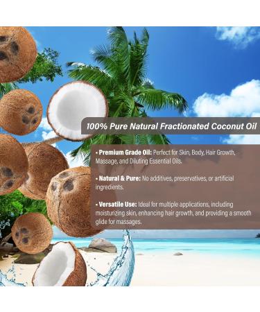 Plant Guru Fractionated Coconut Oil 32 fl. oz 100% Pure MCT Natural Carrier - Skin Face Body Massage and Hair Growth Moisturizer Great for Diluting Aromatherapy Essential Oils - Buy Online on GoSupps.com