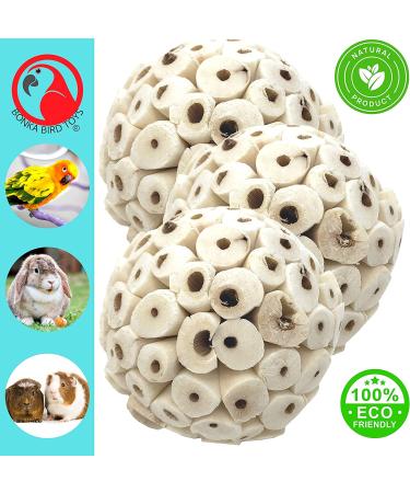 Bonka Bird Toys Sola Atta Balls - Organic Foot Beak Chew Toy for Small Pets - Pack of 3 - Buy Online on GoSupps.com