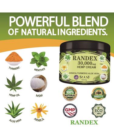 RANDEX 30000MG Organic Hemp Cream for Sore Muscles & Joints - Extra Strength Relief - Buy Online on GoSupps.com
