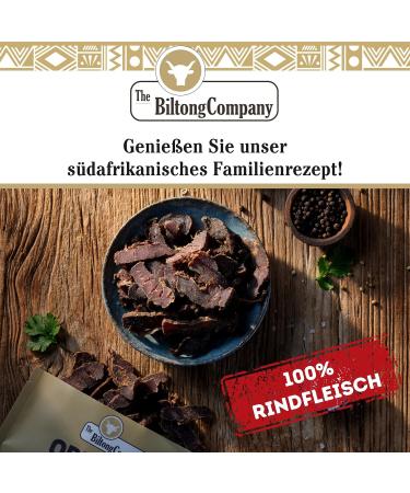 Biltong Slices 250g - Naturally Piquant High Protein Beef Biltong | Keto-Friendly Dried Meat Snack from The Biltong Company - Buy Online on GoSupps.com
