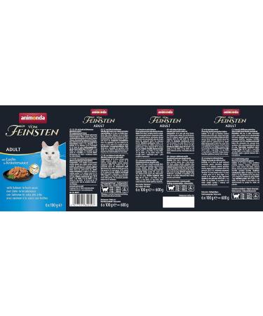 Animonda Adult Cat Food with Salmon in Herb Sauce | 6 x 100g Cans - Premium Wet Food for Cats - Buy Online on GoSupps.com