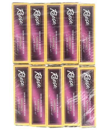 Reese Skinless Boneless Sardines in 100% Olive Oil - Pack of 10 (4.38 oz Each) - Buy Online on GoSupps.com