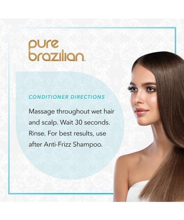 PURE BRAZILIAN Anti Frizz Daily Shampoo & Conditioner - Keratin, Argan Oil, Acai - Salt-Free, Color Safe (13.5 oz / 400 ml) - Buy Online on GoSupps.com
