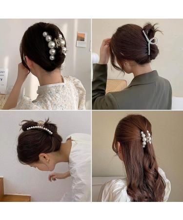 KWQINX hair clips pearl hair clips strong fixed hair clips large hair clips for styling clip suitable for mothers women girls daughters and girlfriends (6-piece set) - Buy Online on GoSupps.com