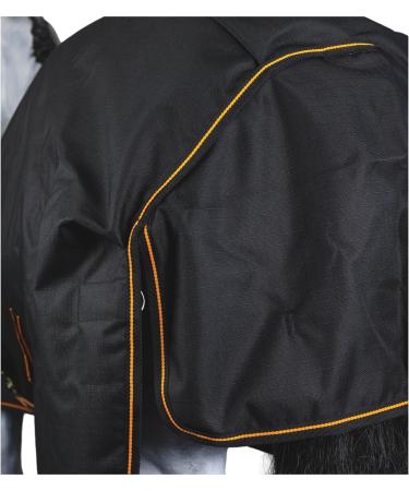 Marengos by Bucas 1200D Winter Blanket | Breathable Waterproof Turnout | Black/Orange | Size 135cm (100g/m Filling) - Buy Online on GoSupps.com