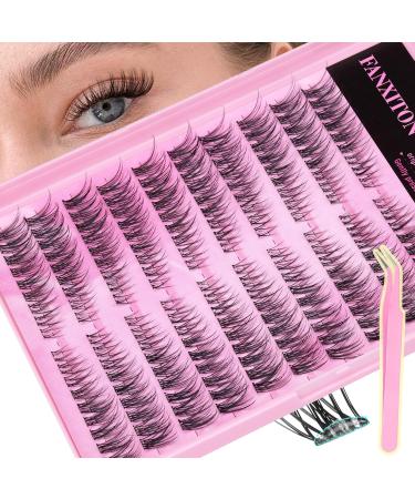 FANXITON Self Adhesive Lash Clusters | Natural Waterproof Wispy & Cat Eye Lashes - 180 pcs C Curl No Glue - Buy Online on GoSupps.com