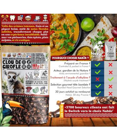 Nab r - 125gr Clou de Girofle B ton entier Clou de Girofle Cuisine Marinade Th Sans Additifs 125 gr - Buy Online on GoSupps.com