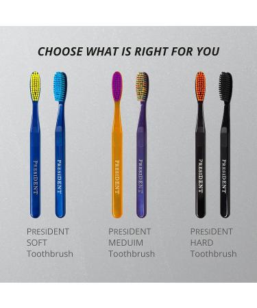 PRESIDENT Smokers Toothbrush - 9 MIL (Black/Black) | Best for Smokers & Stubborn Stains - International Shipping Available - Buy Online on GoSupps.com
