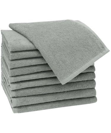 Zollner 10 Set guest towels in 30x50 cm - suction -strong and soft guest towels in light gray - with a practical hanger - washable up to 60 C - cotton - hotel quality 10x guest towels light gray