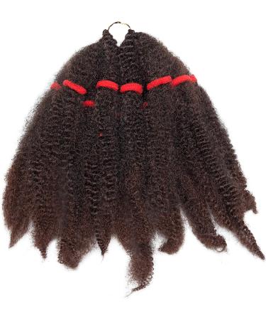 SEGO 11 Inch Afro Kinky Bulk Hair Braiding Curly Synthetic Hair Extensions For Braiding Afro Twist Hairpiece Black & Dark Auburn  - Buy Online on GoSupps.com