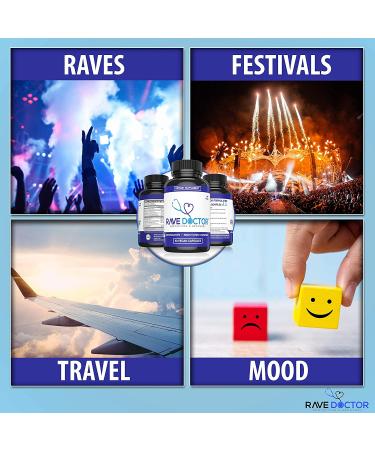 Rave Doctor - Festival Necessities & Recovery Pills for Ravers | Rave Vitamins & Supplements with 5HTP - Rave Gear Pack - Buy Online on GoSupps.com