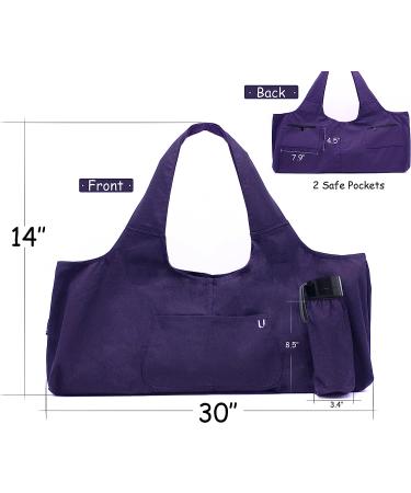 Uhawi Large Purple Yoga Mat Bag with 4 Pockets and Carrying Strap - Lightweight & Durable - Buy Online on GoSupps.com