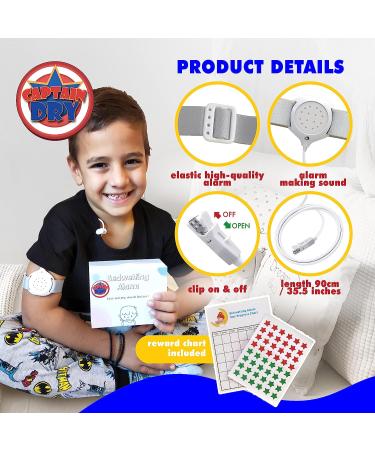 CAPTAIN DRY Bedwetting Alarm for Boys and Girls | Nocturnal Enuresis Monitor for Deep Sleepers | Two Modes | Proven System - Buy Online on GoSupps.com