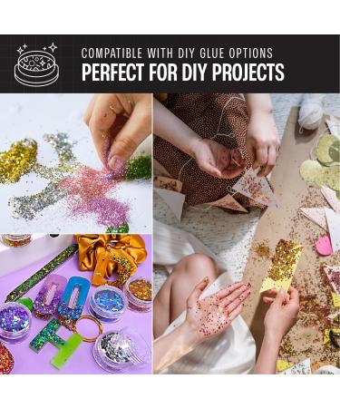 Chunky Holographic Rainbow Glitter I 16 Colors + Glitter Glue for Face Glitter Makeup, Hair, Eye & Fine Glitter Eyeshadow - Perfect for Festivals, Slime, Resin, Tumblers, Craft, Cosmetic & Nail Art 16 Pack Holographic Glitter - Buy Online on GoSupps.com