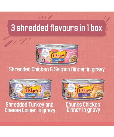 Friskies Poultry Wet Cat Food in Gravy Variety Pack 3 Flavours - 156 g Can (24 Pack) - Buy Online on GoSupps.com