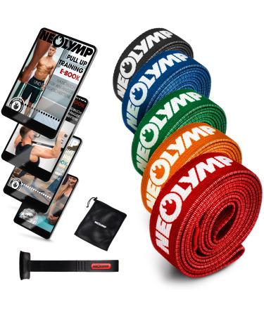 Neo -Olympus long fitness bands fabric with fitness e -book - washable resistance bands resistance tapes strength training gymnastics band fitness band training straps pull -up straps 5 -Series fitness bands set - Buy Online on GoSupps.com
