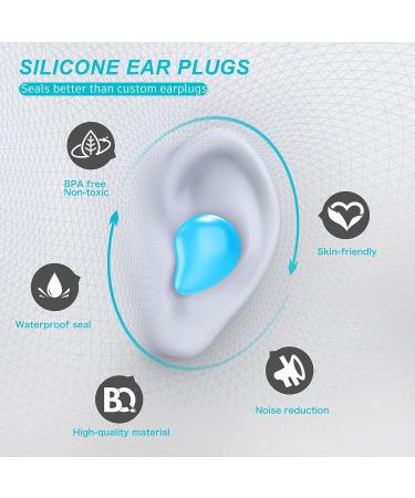 2021 Waterproof Reusable Silicone Ear Plugs - 8 Pairs for Sleeping, Swimming, and Snoring - 32dB Noise Cancelling - Highest NRR - Buy Online on GoSupps.com