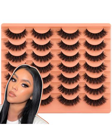 Fluffy Faux Mink False Eyelashes - Natural Look, Thick & Wispy | 14 Pairs - Buy Online on GoSupps.com