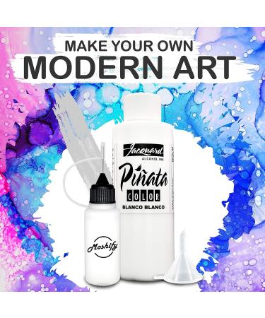 Pinata White Alcohol Ink 4fl oz - Made in USA - Works Great with Resin and Yupo - Bundle with Moshify 20 mL Applicator Bottle - Buy Online on GoSupps.com
