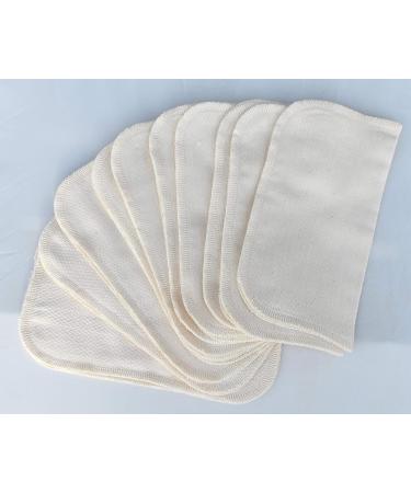 Organic 1 Ply Washable Baby Wipes 8x8 Inches - 10 Pack | Eco-Friendly Cotton Thread Sewn - Buy Online on GoSupps.com