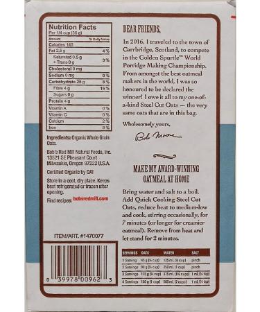 Bob's Red Mill Steel Cut Oat 3.17 Kg - Buy Online on GoSupps.com