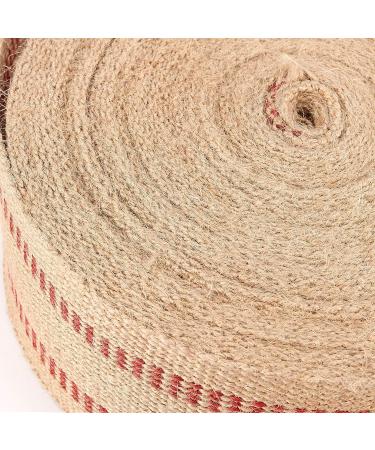 ZOENHOU 3.5 Inch Thickened Upholstery Jute Webbing 33 Yards - Natural Furniture Webbing with Red Stripes for Indoor & Outdoor Use - Buy Online on GoSupps.com