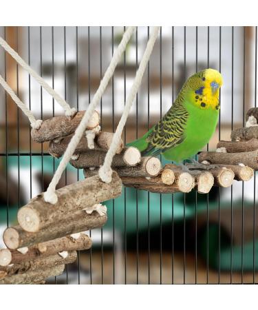 Relaxdays Bird Toy Ladder Set of 2 | Natural Wood Bird Cage Accessories for Budgies & Canaries - Buy Online on GoSupps.com